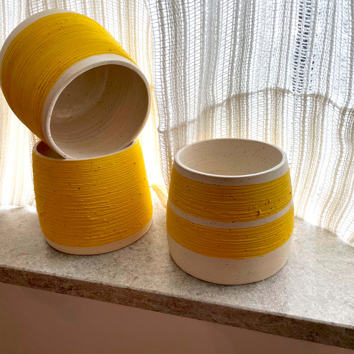 Yellow Textured Planters