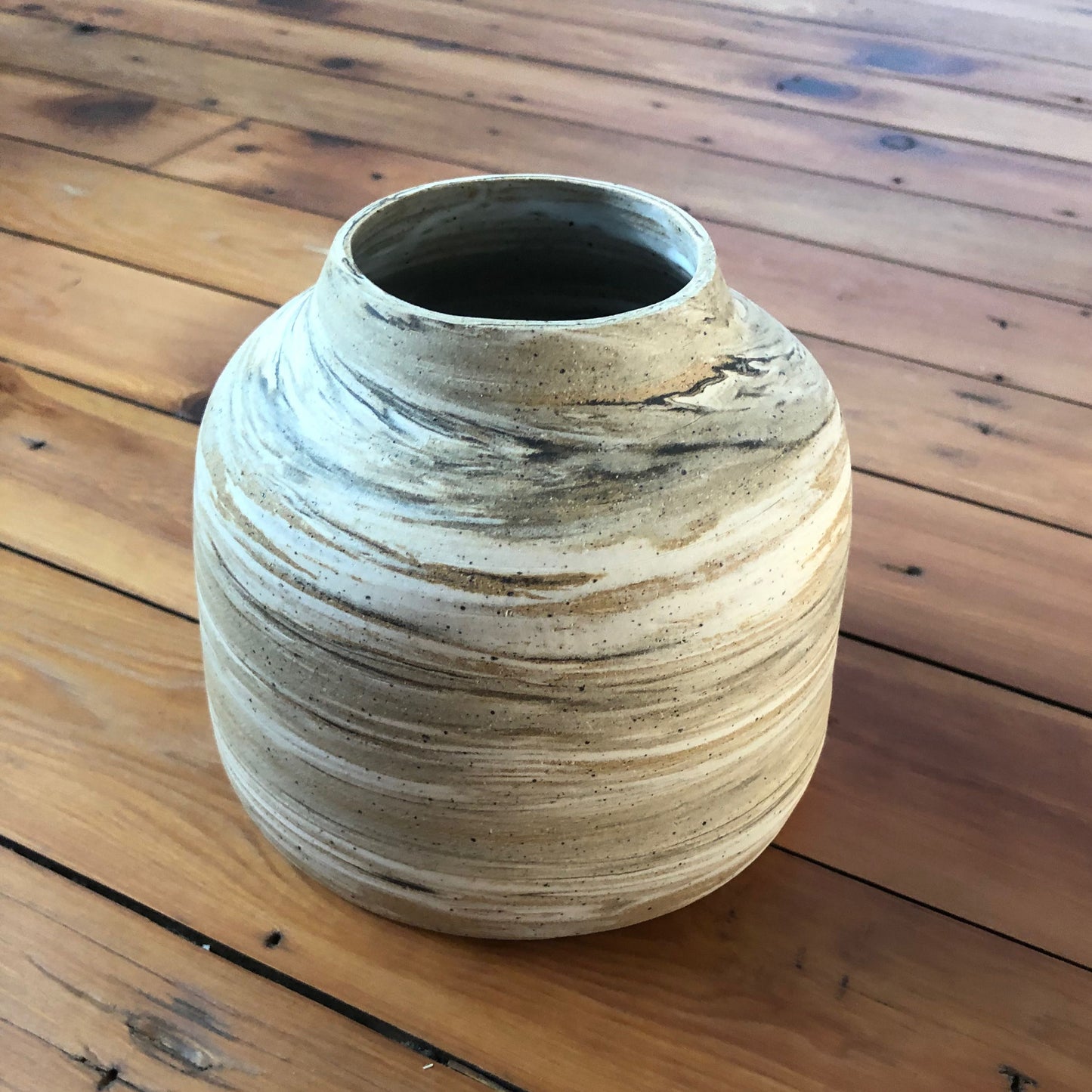 Squat Marbled Vase