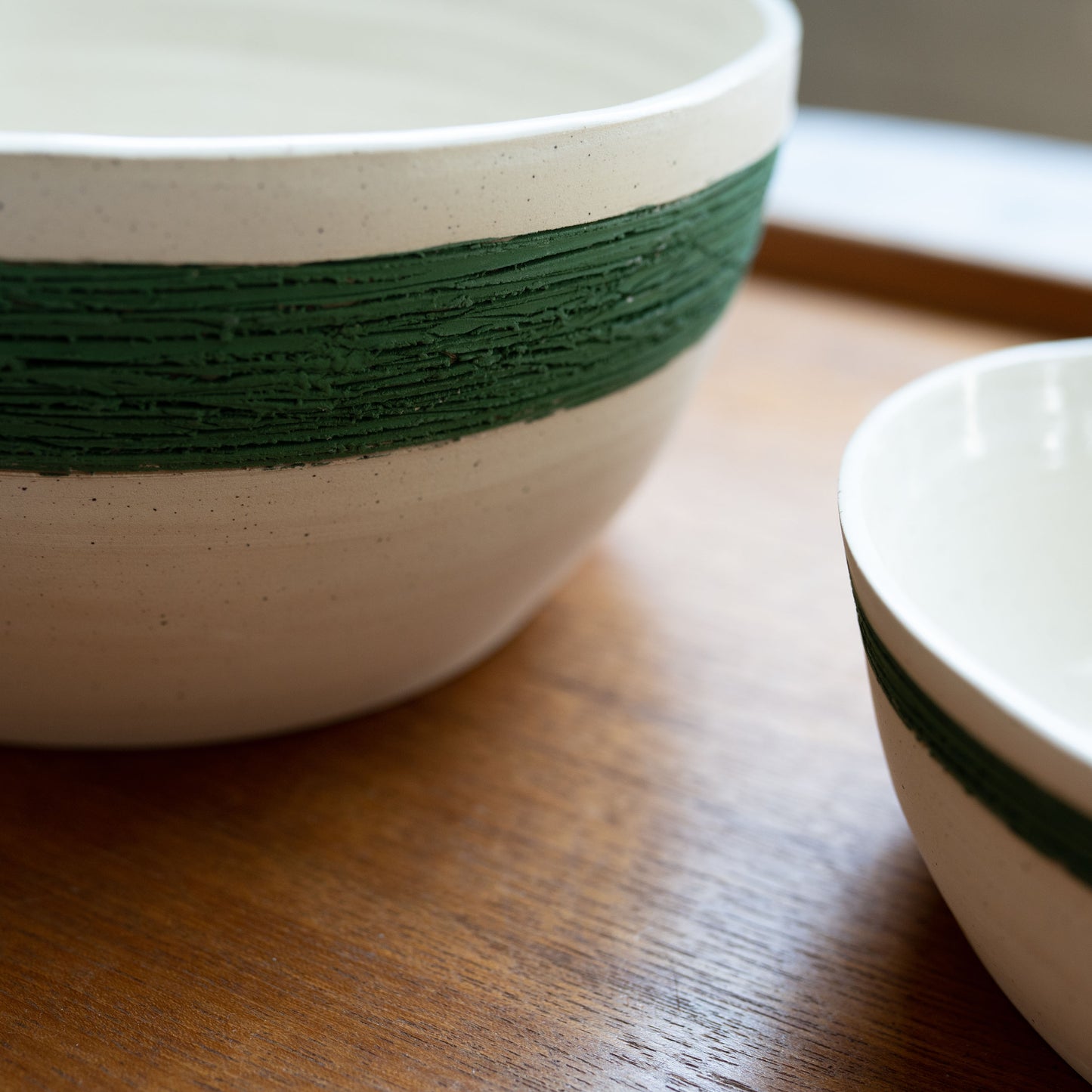 Green Striped Bowls